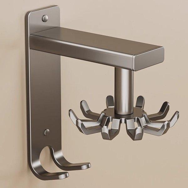 厨房旋转挂钩免打孔壁挂置物架墙上厨具锅铲菜板勺子铲子收纳挂架,厨房/烹饪用具,厨房墙壁置物架/厨房墙壁挂架,淘宝优惠券,粉丝福利购,淘宝优惠卷