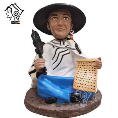 【现货】彝族毕摩摆件q树脂车饰创意民族特色阿普玩偶装饰品包邮