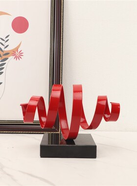 现代简约创意大理石金属桌面几何摆件卧室客厅书房办公.室家居饰