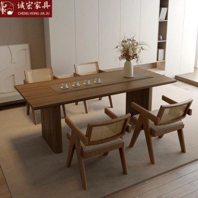 诚宏现简约实木茶桌椅组合家用大板茶台喝茶桌公室接待泡茶桌,商业/办公家具,茶台/茶桌,淘宝优惠券,粉丝福利购,淘宝优惠卷