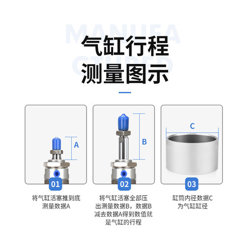 小型不锈钢迷你气缸MI/CD85N10/12/16/20/25-10*25X30X50X75-S-CA