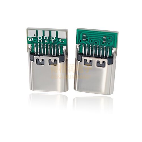 5焊点5芯线CC母头焊线式TYPEC母座USB 3.1 5.1K双电阻 带PCB板
