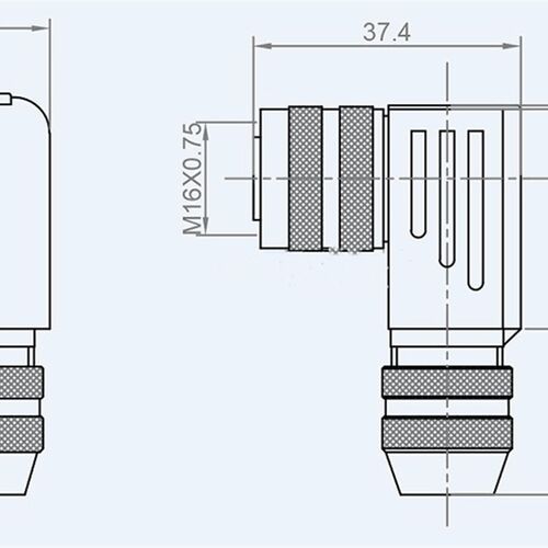 航空插头M16弯头插孔连接器 互配 C09J09系列2芯3芯4芯5芯6PIN