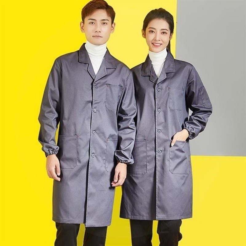工作服女士罩衣大挂长衫男士干活薄款劳保服工Q厂车间围裙耐磨耐