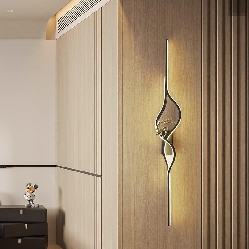 现代简约极简长条壁灯创意卧室床头客厅灯格栅电视沙发.背景墙壁