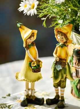 牵牛花仙子娃娃户外庭院室内装饰品阳F台花园造景树脂工艺品小摆