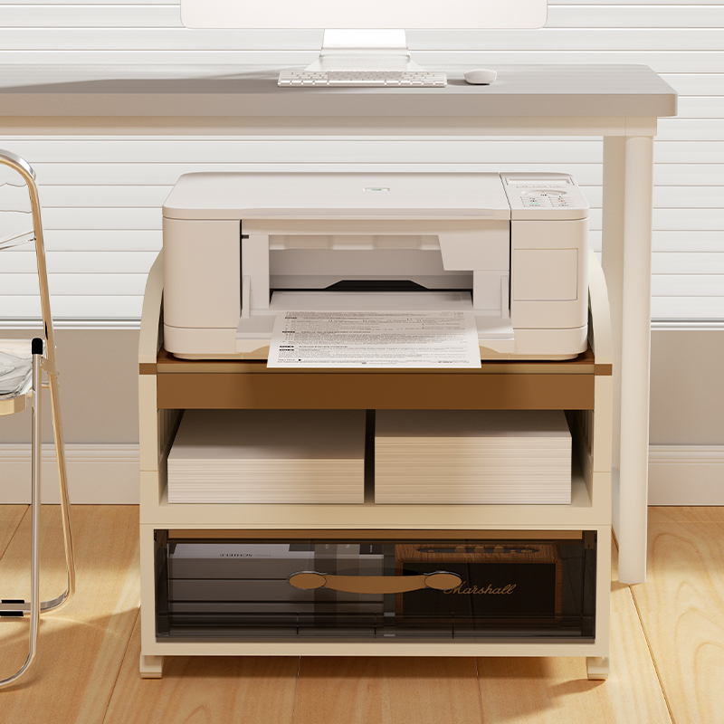 打印机置物架落地多层可移动x复印机收纳架办公室工位台面小型支