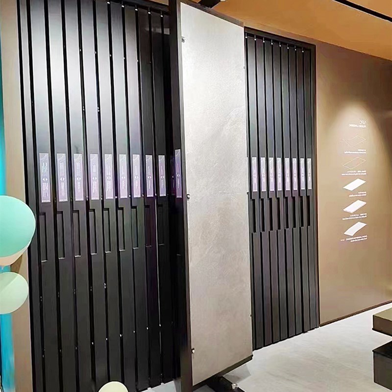 木地板推拉展示架 瓷砖木门墙布抽拉旋转样品展示架落地式多功能