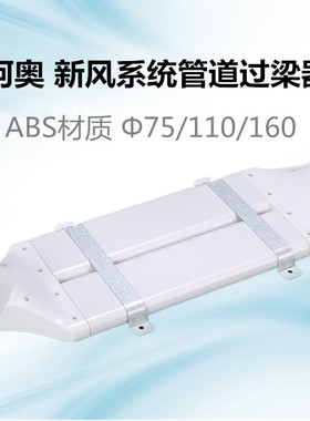 新风系统绕梁配件新风过梁器通风扁管75 110 160PVC风管圆变扁管