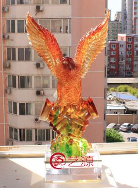 琉璃摆件双赢鹰创意家居办公桌饰品客户朋友开业乔迁上市礼品礼物