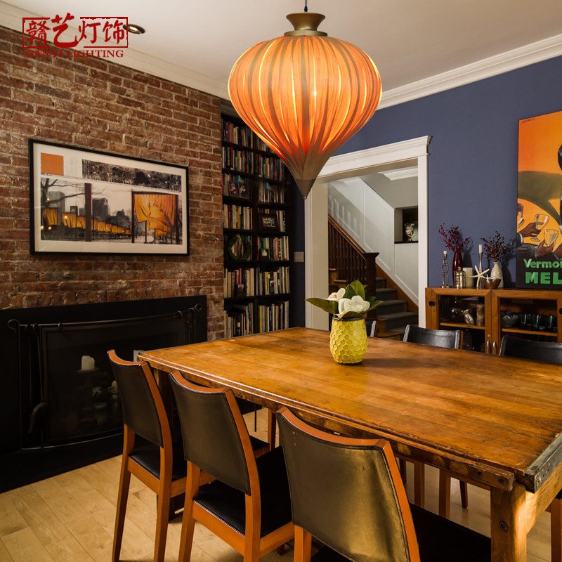 中式古典客厅灯东南亚木皮u灯酒店别墅走廊过道灯创意复古木艺吊