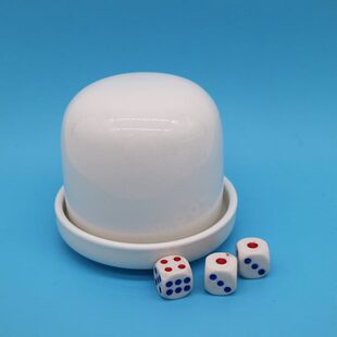 鱼虾蟹色子骰子金线葫芦鸡专用 陶瓷筛盅 手摇骰盅色盅甩盅盘碗