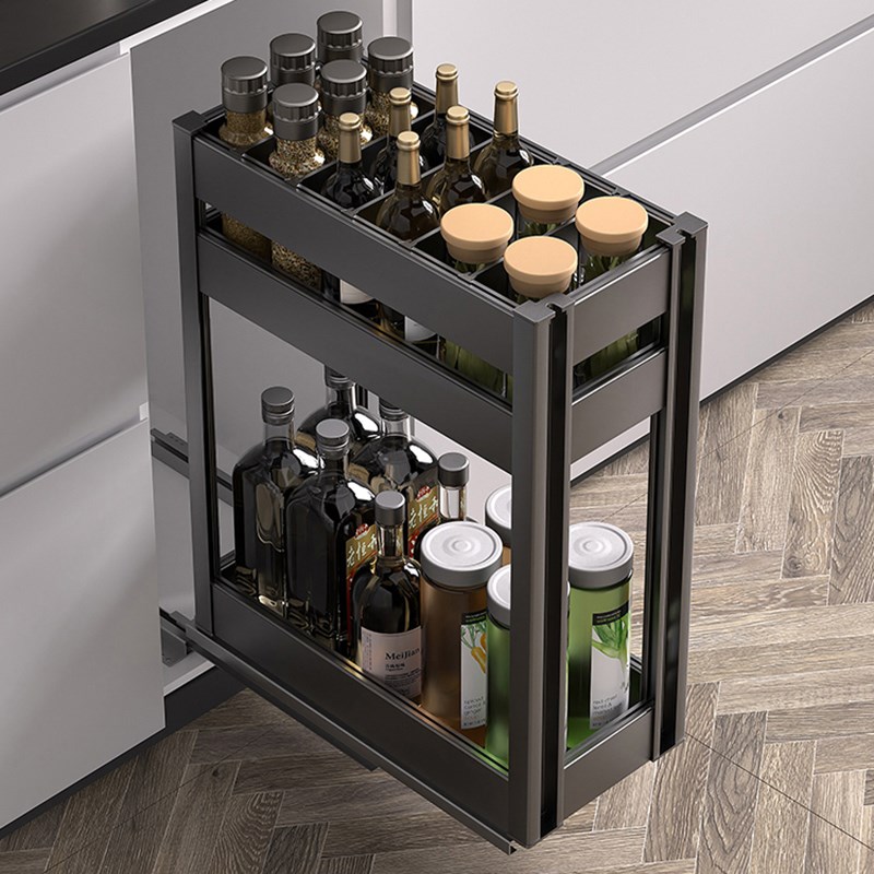 浅柜拉篮300深3i50深400深调味篮200橱柜250拉拦450抽屉式150阻尼