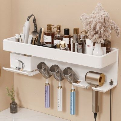 卫生间置物架浴室可拆卸吹风机挂架淋浴房壁挂式收纳架免打孔支架,家装主材,卫浴置物架,淘宝优惠券,粉丝福利购,淘宝优惠卷