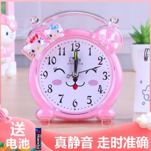 新款静音小闹钟学生用专用起床神器闹表儿童男孩女孩桌面时钟扫秒