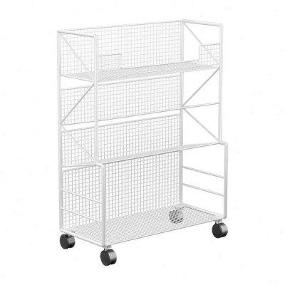 桌面小书架落地简易书桌旁置物架课桌边可移动带轮书本收纳书柜子,收纳整理,书桌收纳置物架,淘宝优惠券,粉丝福利购,淘宝优惠卷