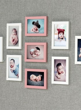 免洗相片相框挂墙 l5寸 6 7 8 10简约挂墙组合多色相框沙发背景墙