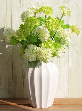 北欧创意花瓶陶瓷束m口条纹现代简约摆件装饰品家居花瓶水培摆件