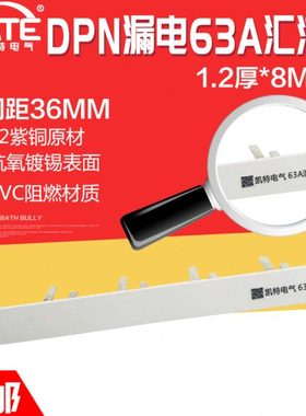 DPN漏电63A汇流排 紫铜1.2*8空开DZ267LE连接排断路器接线排KT006