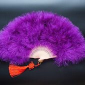舞蹈扇工艺扇舞台道具50 旗袍演出 30cm 深紫色羽毛扇 真升级加厚