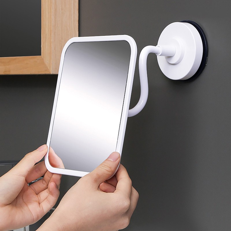 deHub镜子折叠化妆镜宿舍浴室吸盘壁挂K梳妆镜旋转便携学生小镜子