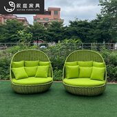 户外铝合金沙发庭院花园露台室外创意网红绳编别墅酒店户外沙发椅