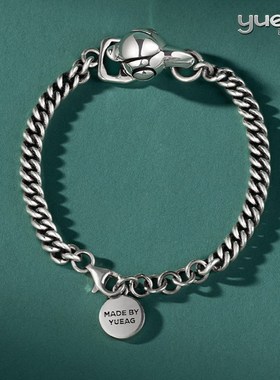 阅银 饰品 小神k鸟手链 新国潮925银情侣手链首饰送男友送女友礼