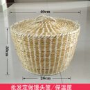 麦杆民间纯手工草编艺术品饰品柱型带盖其他收纳盒篮桌面储物筐
