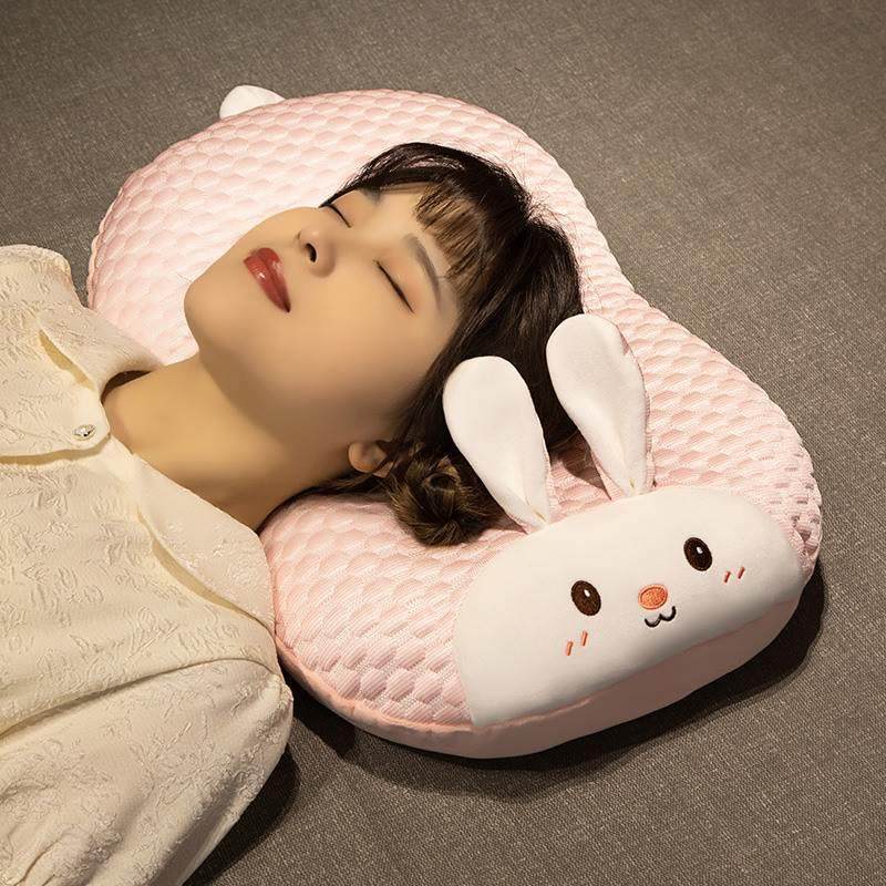 兔子儿童记忆棉i枕头小学生宿舍专用床头沙发靠垫护颈椎午休枕夏