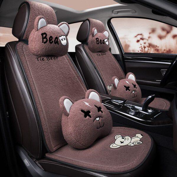 冬季汽车坐垫单个主驾驶小车单片卡通座垫正副单座冬天短毛绒保暖