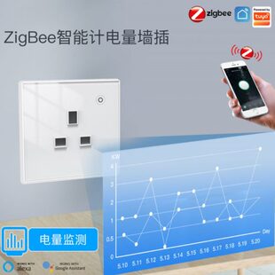 涂鸦智能插座zigbee电量监控手机APP远程语音16A欧英法规墙壁暗装