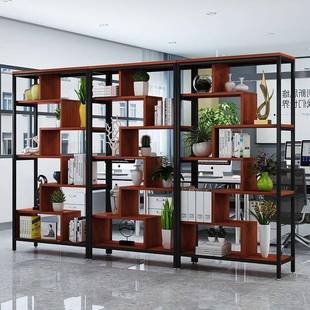 隔铁断置客205物架落地艺屏风办公室多层展示架厅隔断关墙玄装 饰