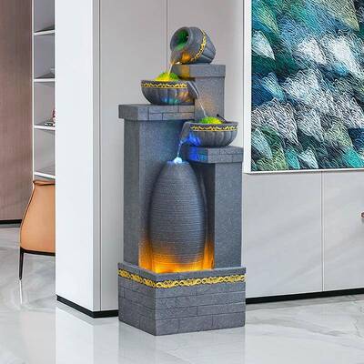 创意欧泉JHU式约水喷摆件客厅家简居办公室会所装饰流玄关景观礼