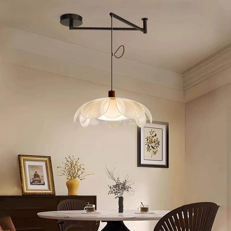 卧宋氏美学室护眼吊法奶油风Lighting创意灯花瓣餐桌式吧台岛台玻,家装灯饰光源,智能吊灯,淘宝优惠券,粉丝福利购,淘宝优惠卷