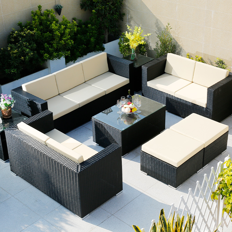 户外桌椅套装藤编沙发组合室外花C园露天阳台茶桌椅别墅庭院休闲