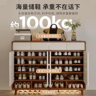 鞋柜家用物门口户玄关柜一体入室储柜子SNH2024新款爆款实木色内