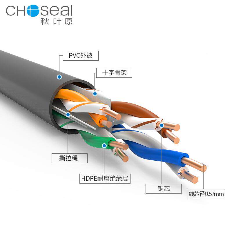 秋叶原Q615六类非屏蔽网线无氧铜超高速千兆NAW线网8芯双绞QS6线1