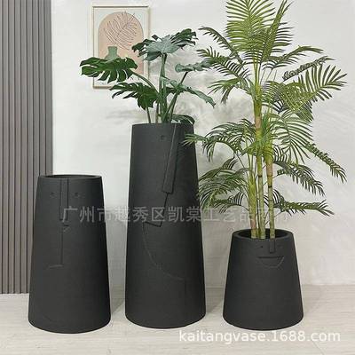 酒创意ins玻璃钢花瓶陈商场JY88200店展厅售楼处美地绿植花艺落景