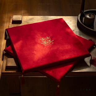 垫喜婚礼敬茶跪垫结婚一对口拜改垫跪垫家用加厚F98S755J红字色新