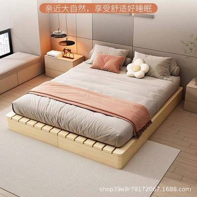 日S1式矮床无床头排架透气防潮木榻榻米床架风出租房民骨宿地实台