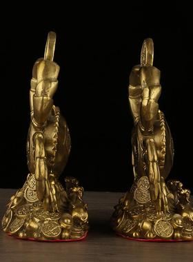 黄铜面螃摆件富蟹甲一方八192方来居财铜螃蟹家客厅办公室桌装饰