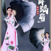 古典舞扇子水墨扇 书简舞黑色舞蹈扇长稠双面胶州秧歌舞广场舞