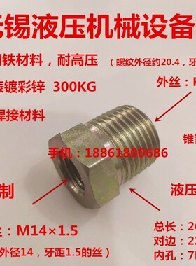 补芯接头外丝R1/2转内丝M141.5压力表接头4分变14变径丝0414