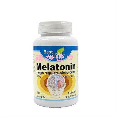 包邮BESTURE IN NATURE 美国贝佳MELATONIN 脑白金睡眠褪黑素180