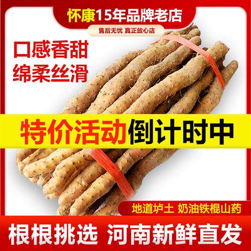 温县垆土铁棍山药正宗河南焦作新鲜铁杆怀山药特产淮山药粉干 干5
