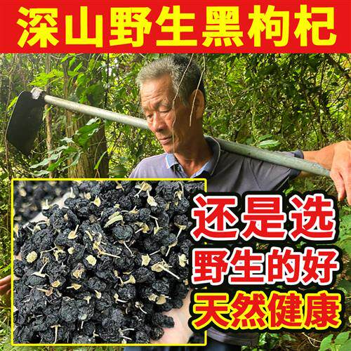 深山纯野生黑枸杞子500g干原浆官方旗舰店正品果桑葚黑构杞黑狗几