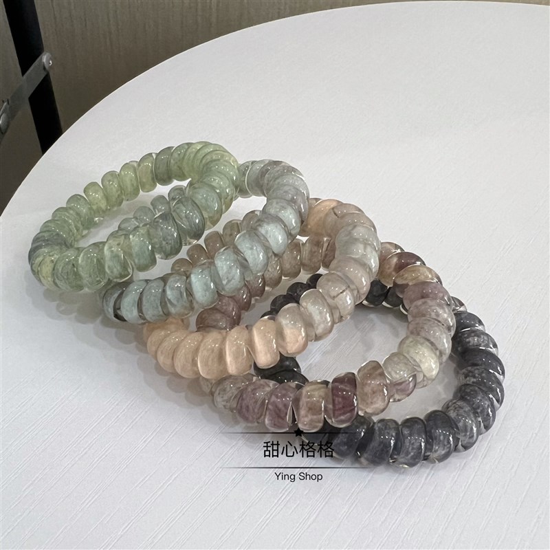 5条组合~d电话线发圈头绳高级感简约发绳无痕皮筋女扎头高弹力