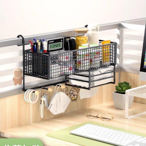 办公室工位收纳置物架书桌整理神器桌面挂篮好物桌上壁挂式杂物盒,收纳整理,书桌收纳置物架,淘宝优惠券,粉丝福利购,淘宝优惠卷