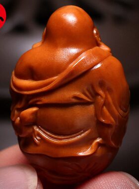 橄榄核单籽 弥勒佛核雕单颗粒文玩手把件手工雕刻 笑佛吊坠项坠男