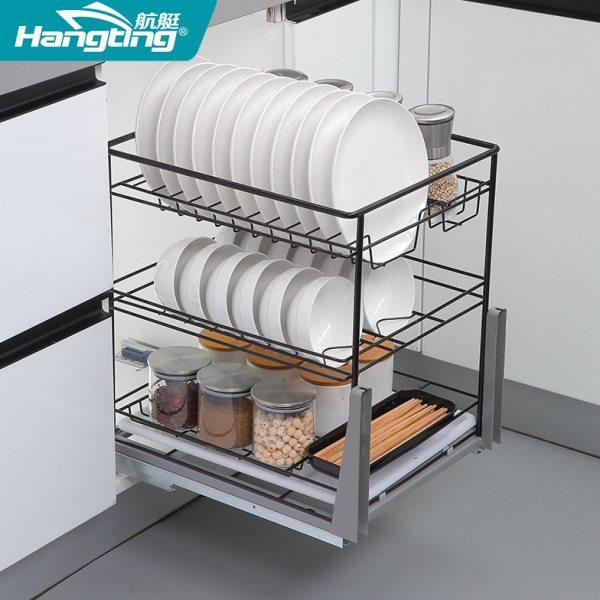 厨房拉篮304不锈钢抽屉式碗架橱柜立式碗碟篮调味拉篮置物收纳架,家装主材,拉篮,淘宝优惠券,粉丝福利购,淘宝优惠卷